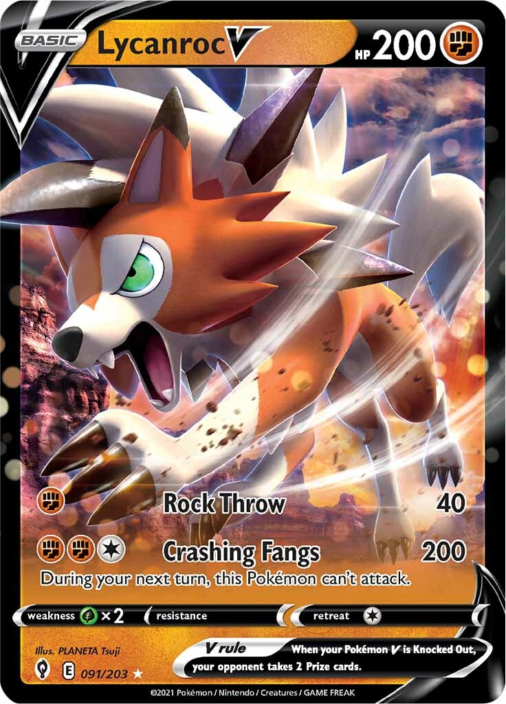 Lycanroc V (091/203) [Sword & Shield: Evolving Skies] | Eastridge Sports Cards & Games