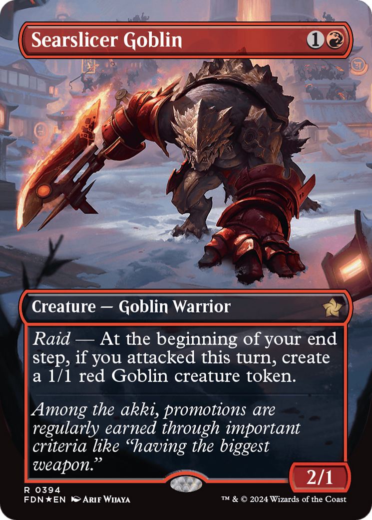 Searslicer Goblin (Borderless) (Mana Foil) [Foundations] | Eastridge Sports Cards & Games