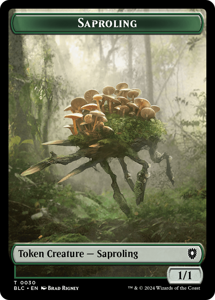 Saproling // Treasure Double-Sided Token [Bloomburrow Commander Tokens] | Eastridge Sports Cards & Games