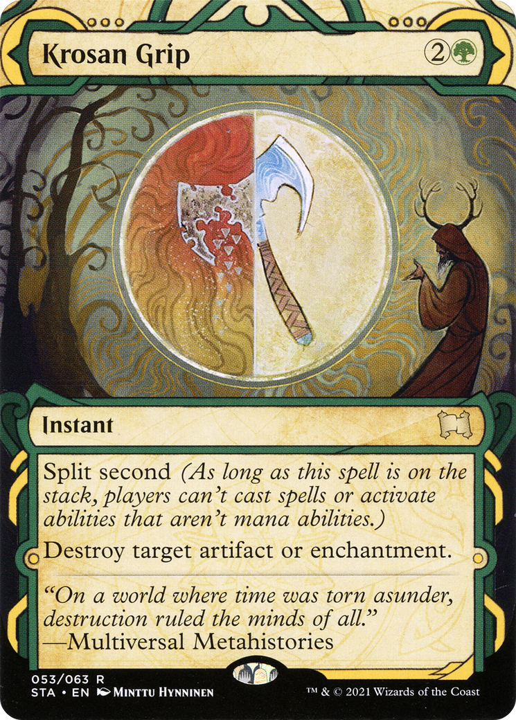 Krosan Grip (STA-053) - Strixhaven Mystical Archive: (Showcase) (Borderless) Etched Foil