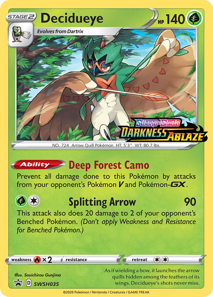 Decidueye (SWSH035) (Prerelease Promo) [Sword & Shield: Black Star Promos] | Eastridge Sports Cards & Games