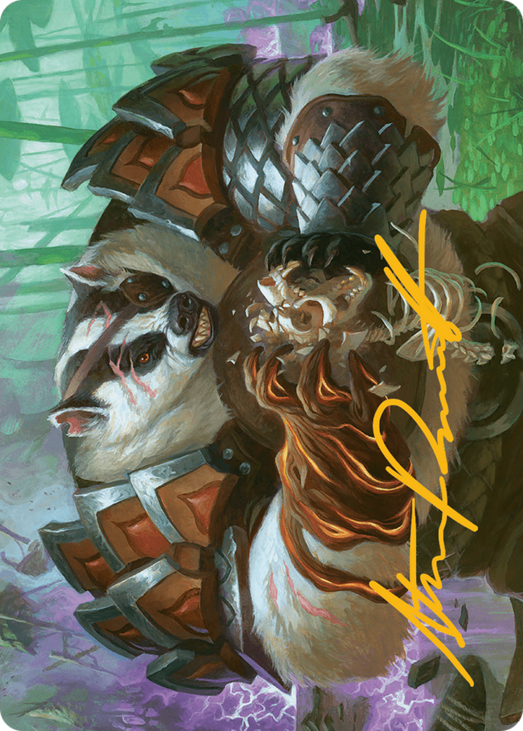 Hugs, Grisly Guardian Art Card (Gold-Stamped Signature) [Bloomburrow Art Series] | Eastridge Sports Cards & Games