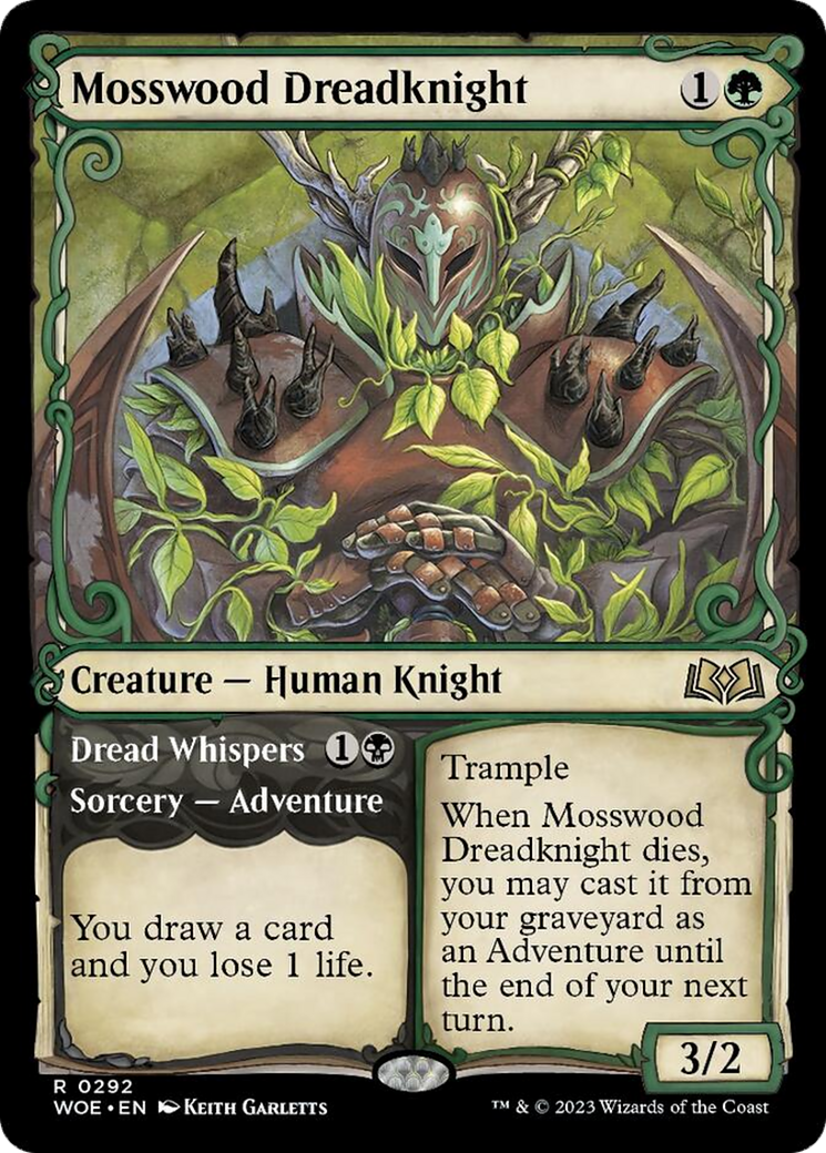 Mosswood Dreadknight // Dread Whispers (Showcase) [Wilds of Eldraine] | Eastridge Sports Cards & Games