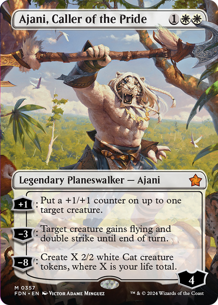 Ajani, Caller of the Pride (Borderless) [Foundations] | Eastridge Sports Cards & Games