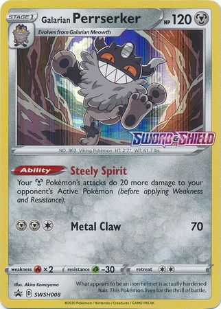 Galarian Perrserker (SWSH008) (Prerelease Promo) [Sword & Shield: Black Star Promos] | Eastridge Sports Cards & Games