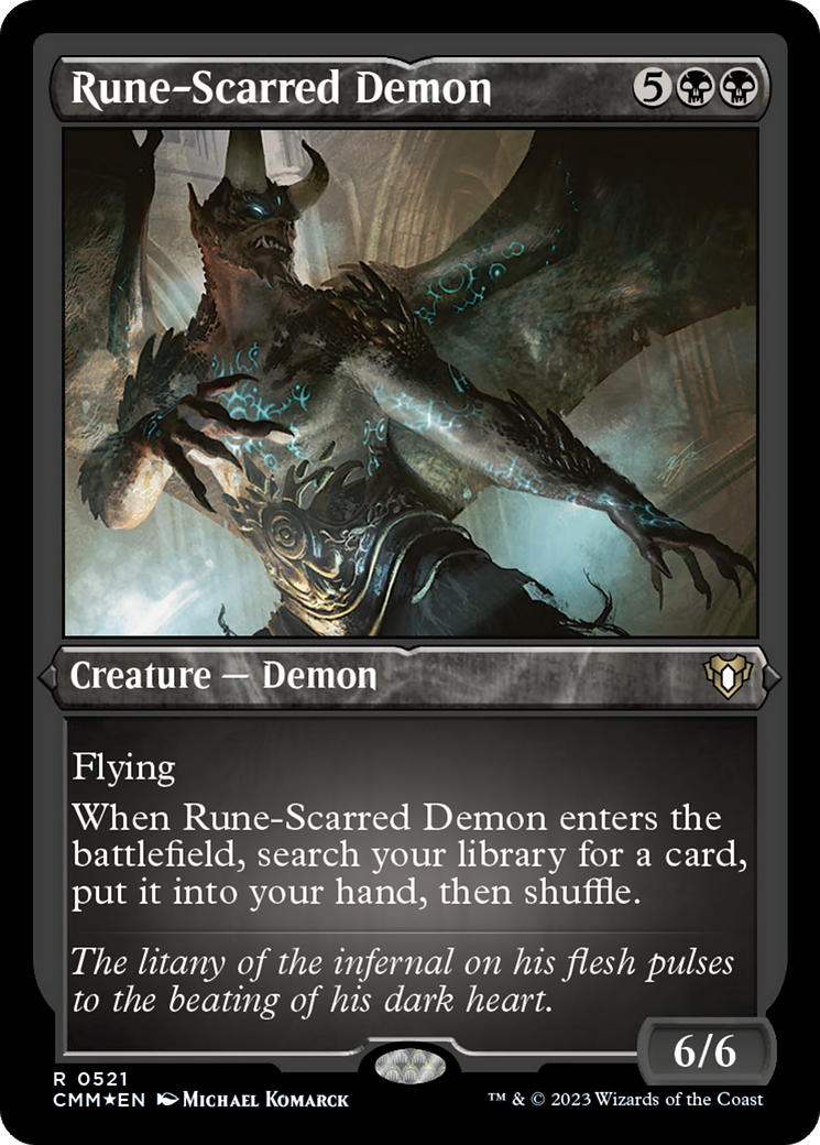 Rune-Scarred Demon (Foil Etched) [Commander Masters] | Eastridge Sports Cards & Games