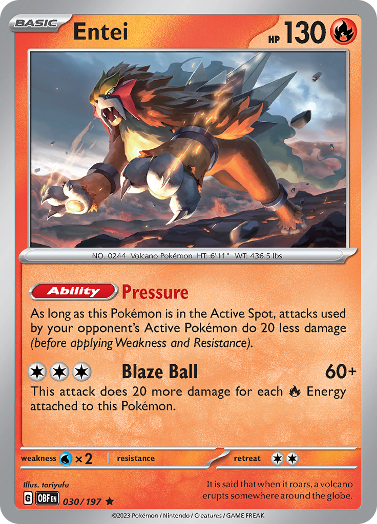 Entei (030/197) [Scarlet & Violet: Obsidian Flames] | Eastridge Sports Cards & Games