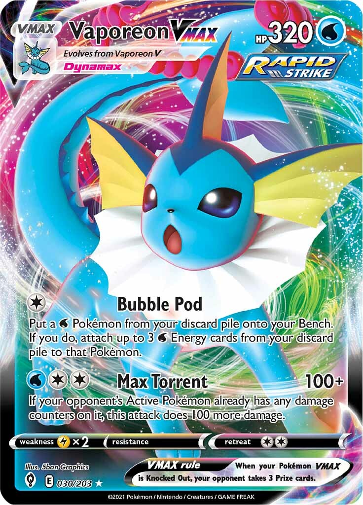 Vaporeon VMAX (030/203) [Sword & Shield: Evolving Skies] | Eastridge Sports Cards & Games