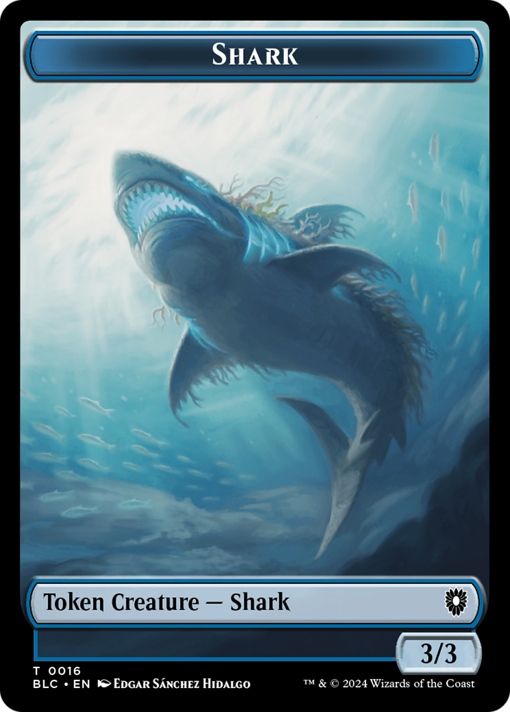 Elemental // Shark Double-Sided Token [Bloomburrow Commander Tokens] | Eastridge Sports Cards & Games