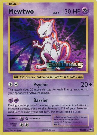 Mewtwo (51/108) (XY Evolutions Prerelease) [XY: Black Star Promos] | Eastridge Sports Cards & Games