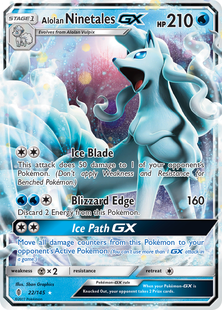 Alolan Ninetales GX (22/145) [Sun & Moon: Guardians Rising] | Eastridge Sports Cards & Games