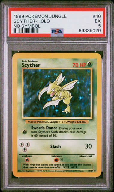 1999 Pokemon Jungle No Symbol #10 Scyther- Holo PSA 5 | Eastridge Sports Cards & Games