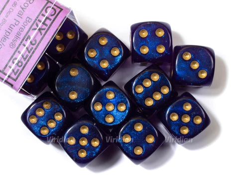 CHESSEX Borealis 12D6 Royal Purple/Gold 16MM (CHX27787) | Eastridge Sports Cards & Games