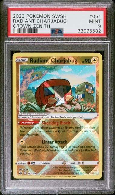 2023 Pokemon Crown Zenith Radiant Charjabug #051 PSA 9 | Eastridge Sports Cards & Games