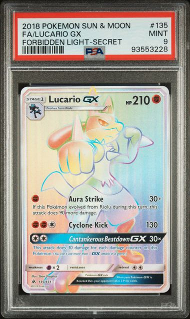 2018 Pokemon Forbidden Light Lucario GX #135 PSA 9 | Eastridge Sports Cards & Games