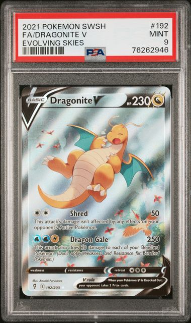 2021 Pokemon Evolving Skies Dragonite V #192 PSA 9 | Eastridge Sports Cards & Games