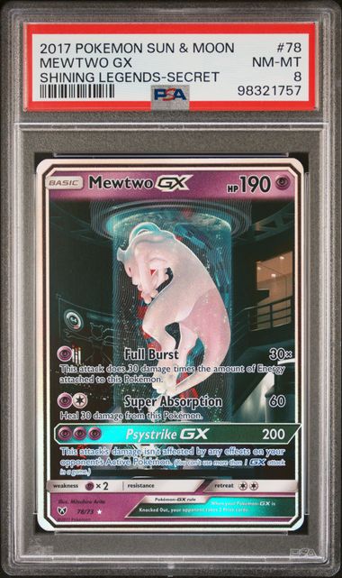 2017 Pokemon Shining Legends Mewtwo GX #78 PSA 8 | Eastridge Sports Cards & Games