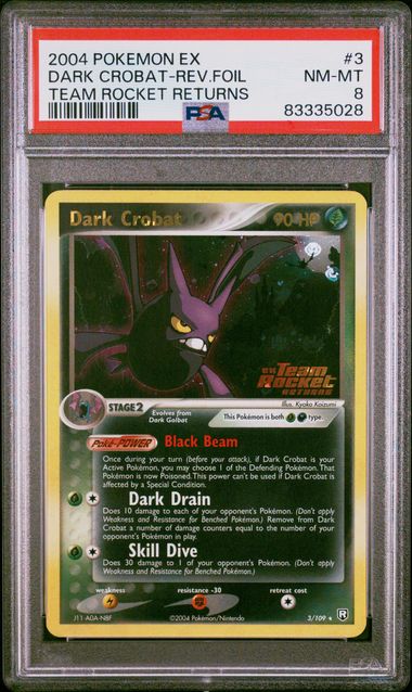 2004 Pokemon EX Team Rocket Returns Dark Crobat Rev. Foil #3 PSA 8 | Eastridge Sports Cards & Games