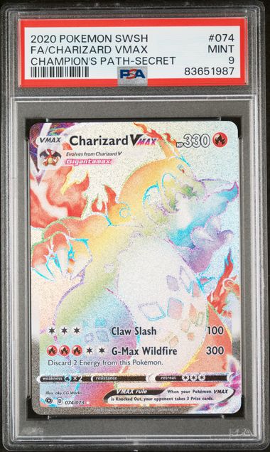 2020 Pokemon Champion's Path Full Art Charizard VMax #074 PSA 9 | Eastridge Sports Cards & Games