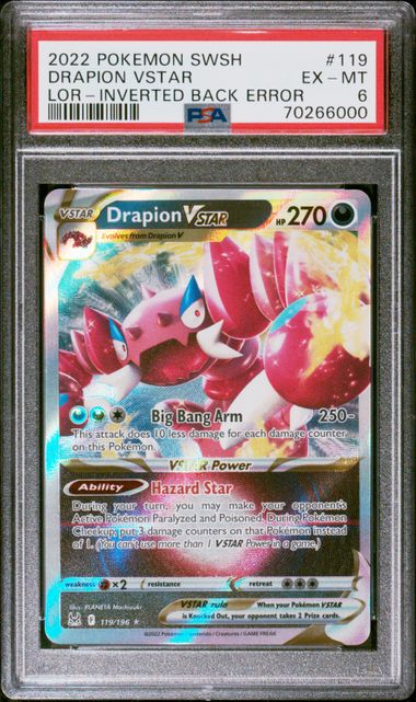 2022 Pokemon Lost Origin Drapion VStar #119 Inverted Back ERROR PSA 6 | Eastridge Sports Cards & Games