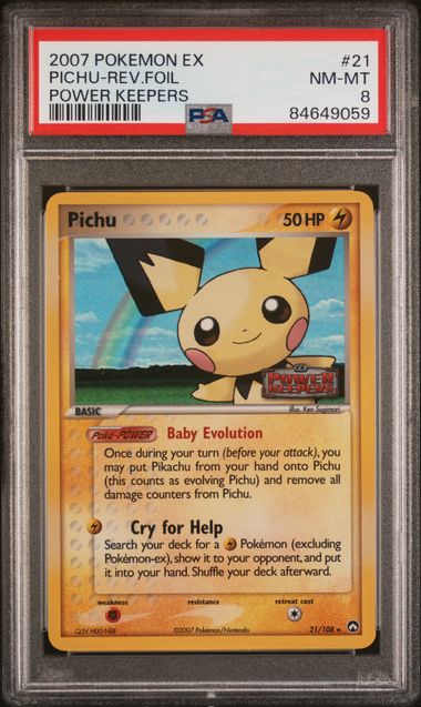 2007 Pokemon Power Keepers Pichu #21 PSA 8 | Eastridge Sports Cards & Games