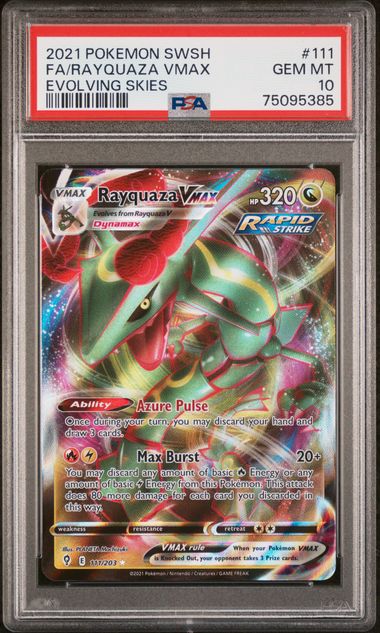 2021 Pokemon Evolving Skies Rayquaza VMax #111 PSA 10 | Eastridge Sports Cards & Games