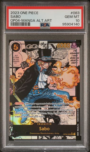 2023 One Piece OP-04 #083 Sabo (Manga Alt. Art) PSA 10
