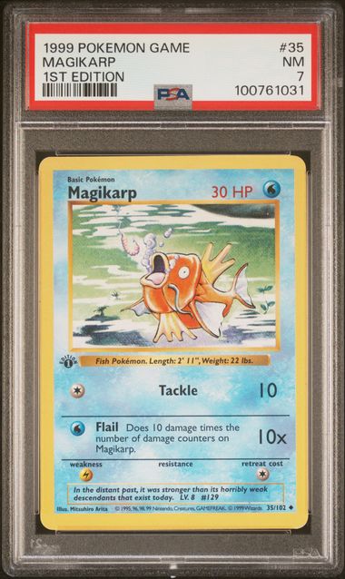 1999 Pokemon Base Set Shadowless 1st Edition Magikarp #35 PSA 7 | Eastridge Sports Cards & Games