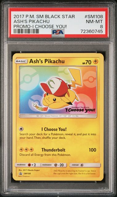 2017 Pokemon I Choose You Promo Ash's Pikachu #SM108 PSA 8 | Eastridge Sports Cards & Games