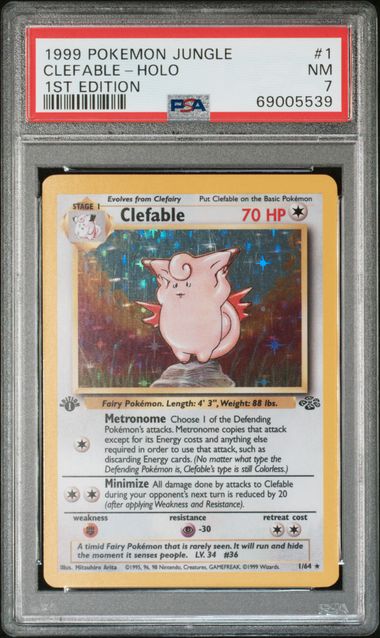 1999 Pokemon Jungle Clefable Holo 1st Edition #1 PSA 7 | Eastridge Sports Cards & Games