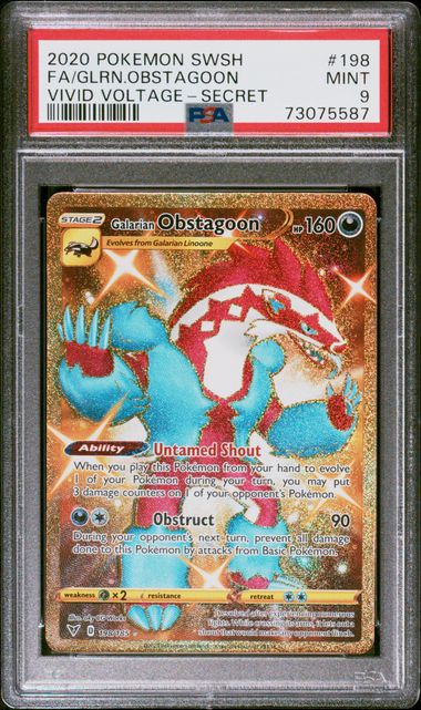 2020 Pokemon Vivid Voltage Galarian Obstagoon #198 PSA 9 | Eastridge Sports Cards & Games