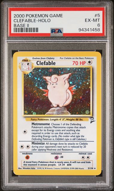 2000 Pokemon Base Set 2 Clefable Holo #5 PSA 6 | Eastridge Sports Cards & Games