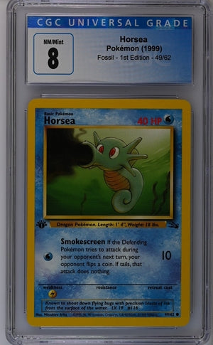 1999 Pokemon Fossil 1st Edition Horsea #49 CGC 8 | Eastridge Sports Cards & Games