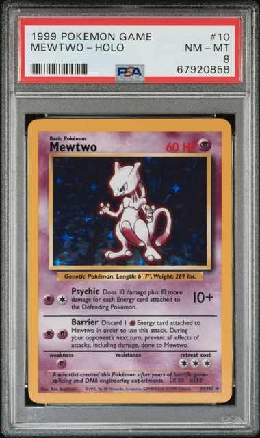 1999 Pokemon Base Set Mewtwo Holo #10 PSA 8 | Eastridge Sports Cards & Games