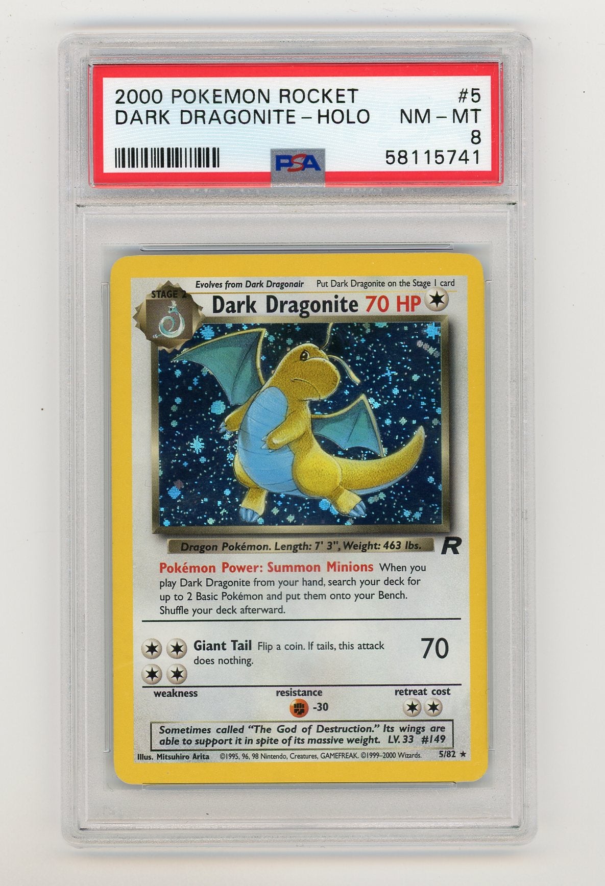 2000 Pokemon Rocket Dark Dragonite Holo #5 PSA 8 | Eastridge Sports Cards & Games