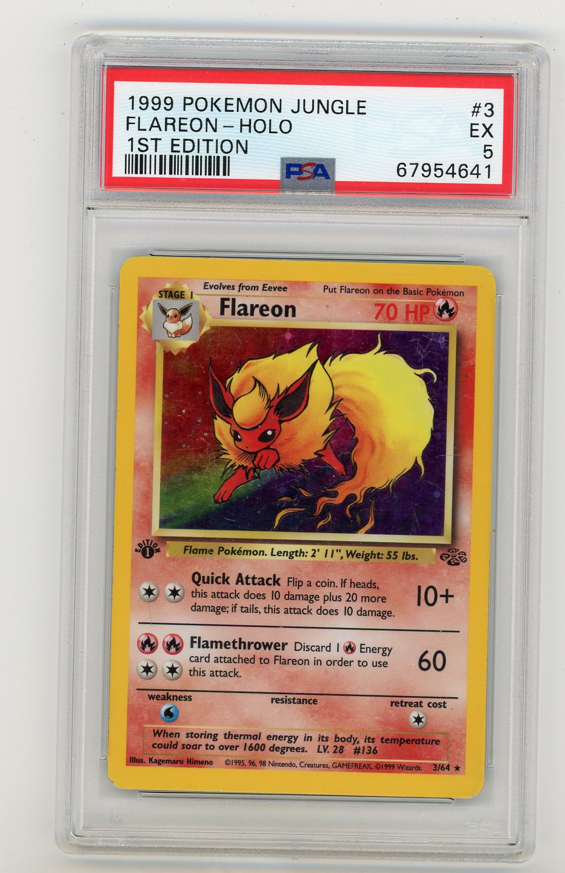 1999 Pokemon Jungle 1st Edition Flareon Holo #3 PSA 5 | Eastridge Sports Cards & Games