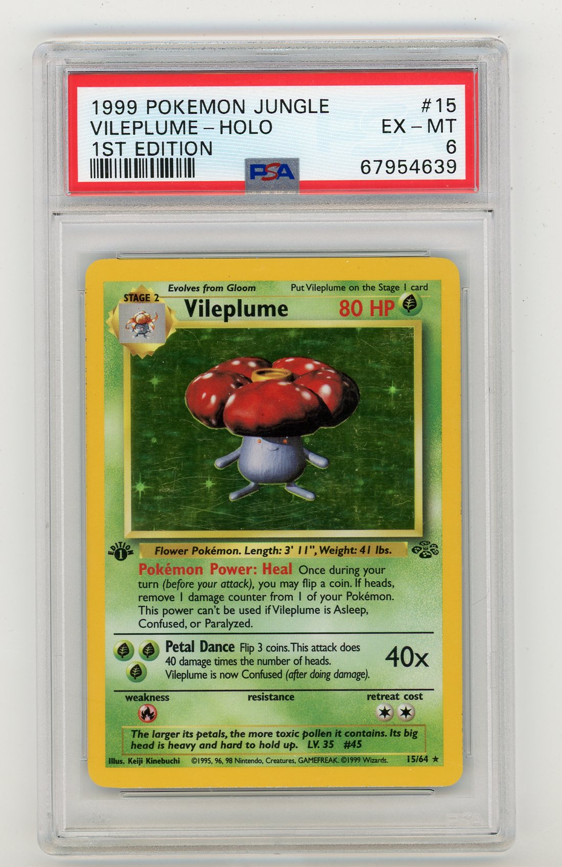 1999 Pokemon Jungle 1st Edition Vileplume Holo #15 PSA 6 | Eastridge Sports Cards & Games