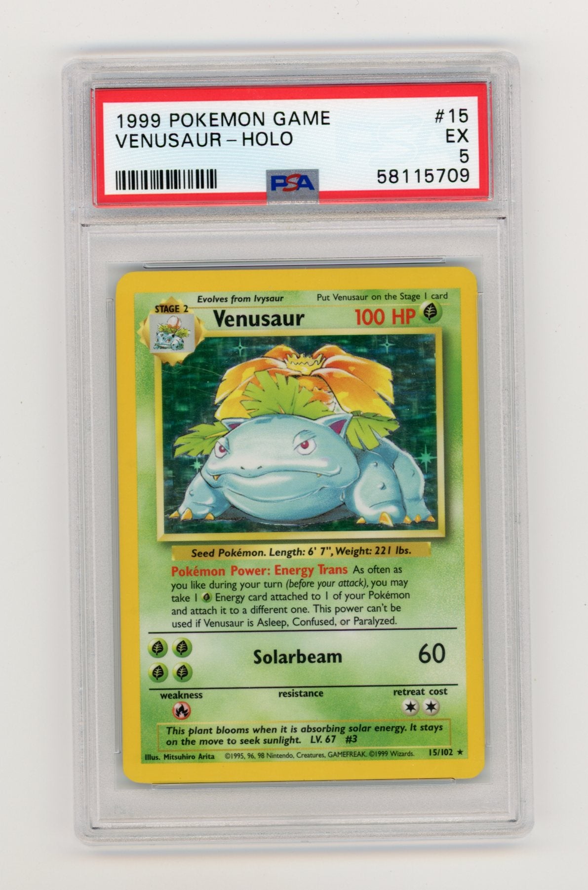 1999 Pokemon Base Set Venusaur Holo #15 PSA 5 | Eastridge Sports Cards & Games