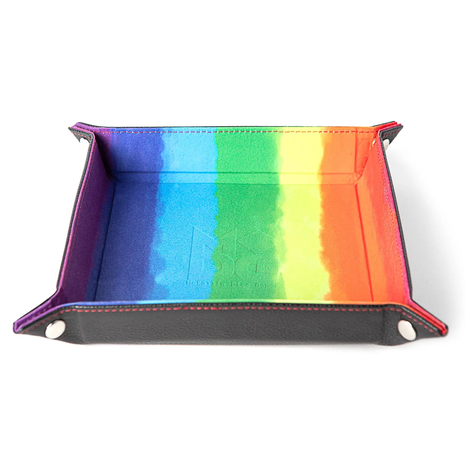 Dice Tray: Fold Up Velvet with Black Leather - Rainbow | Eastridge Sports Cards & Games
