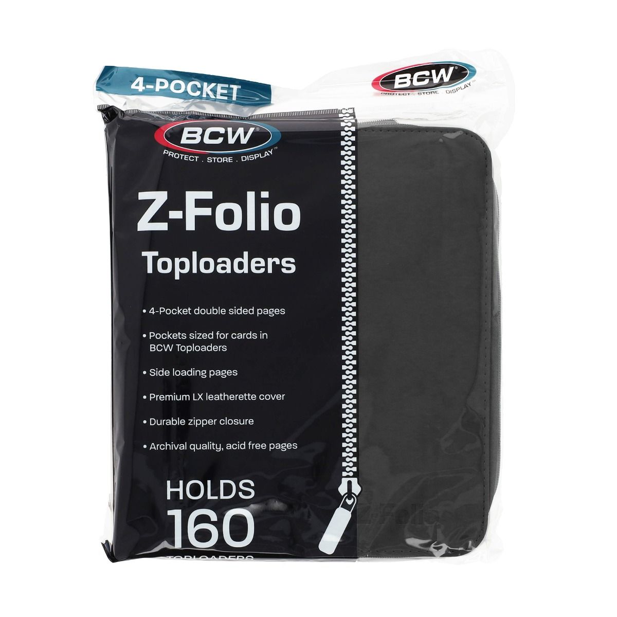 BCW Z-Folio 4-pocket Top Loader Zip Album (Black) | Eastridge Sports Cards & Games