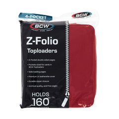 BCW Toploader Z-Folio 4-pocket Zip Album - Red | Eastridge Sports Cards & Games