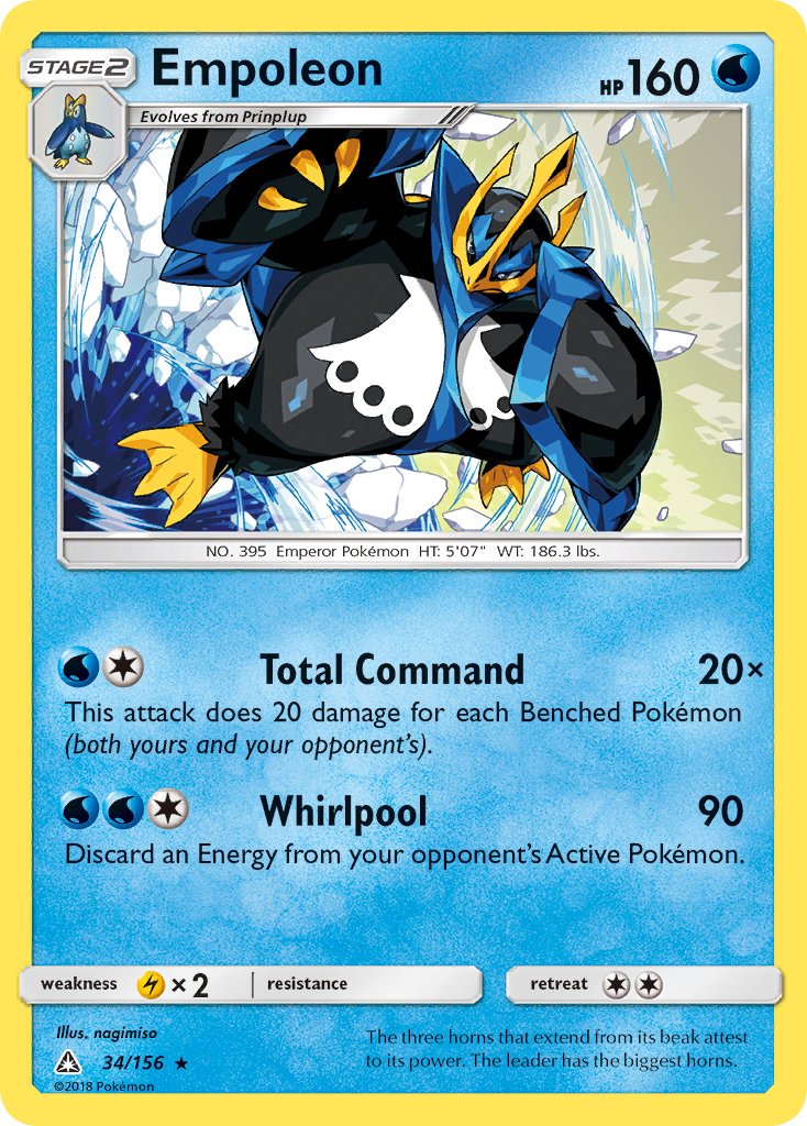 Empoleon (34/156) (Cracked Ice Holo) (Theme Deck Exclusive) [Sun & Moon: Ultra Prism] | Eastridge Sports Cards & Games