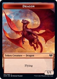 Dragon // Thopter Double-sided Token [Kaldheim Commander Tokens] | Eastridge Sports Cards & Games