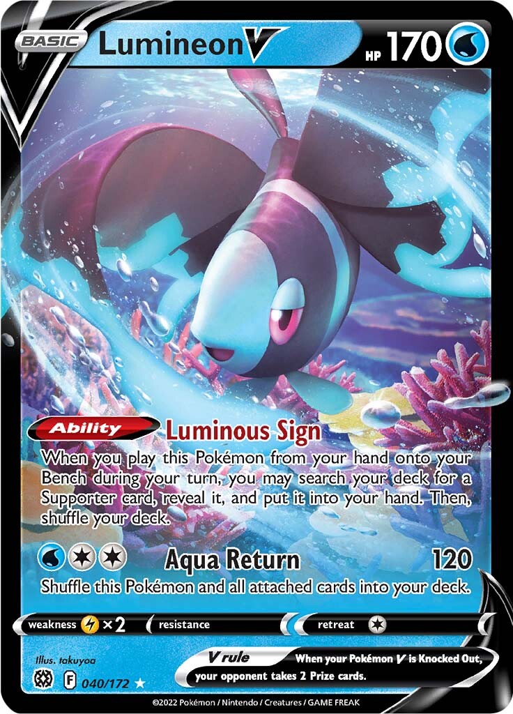 Lumineon V (040/172) [Sword & Shield: Brilliant Stars] | Eastridge Sports Cards & Games