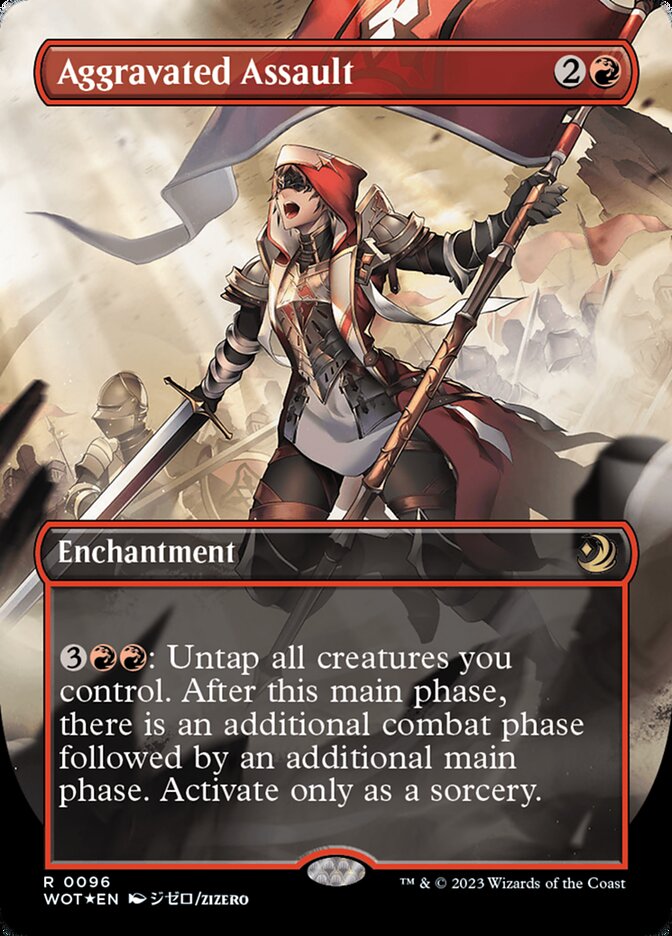 Aggravated Assault (Anime Borderless) (Confetti Foil) [Wilds of Eldraine: Enchanting Tales] | Eastridge Sports Cards & Games
