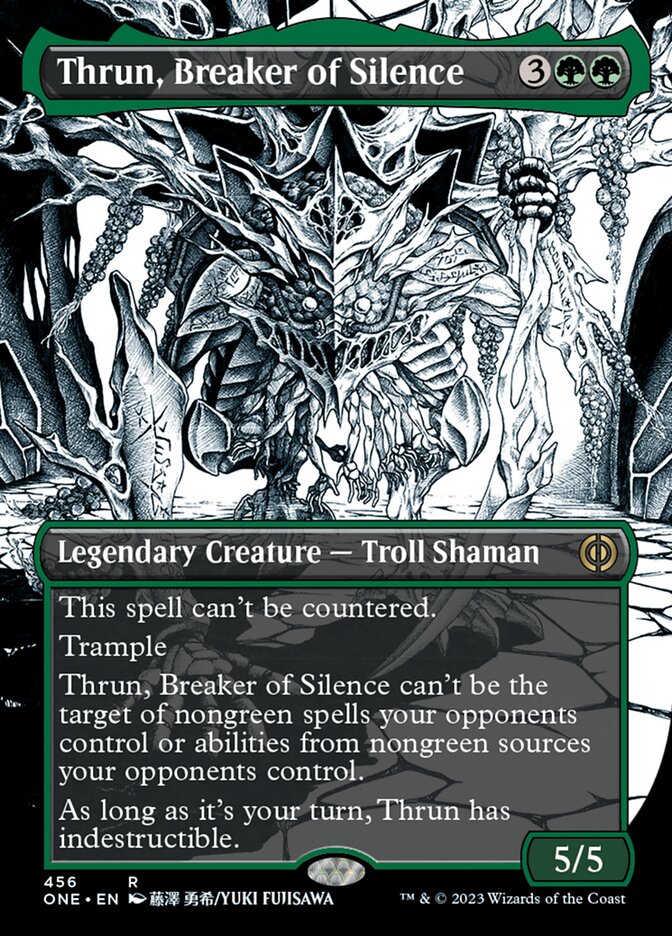 Thrun, Breaker of Silence (Borderless Manga Step-and-Compleat Foil) [Phyrexia: All Will Be One] | Eastridge Sports Cards & Games
