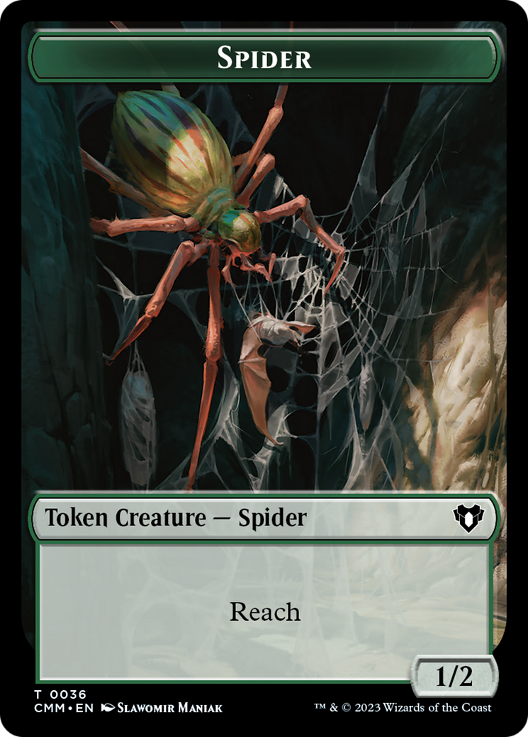 Wurm // Spider Double-Sided Token [Commander Masters Tokens] | Eastridge Sports Cards & Games