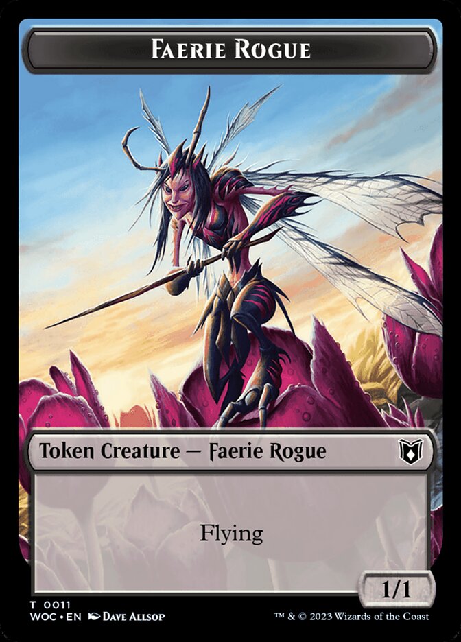 Faerie Rogue // Faerie (0011) Double-Sided Token [Wilds of Eldraine Commander Tokens] | Eastridge Sports Cards & Games