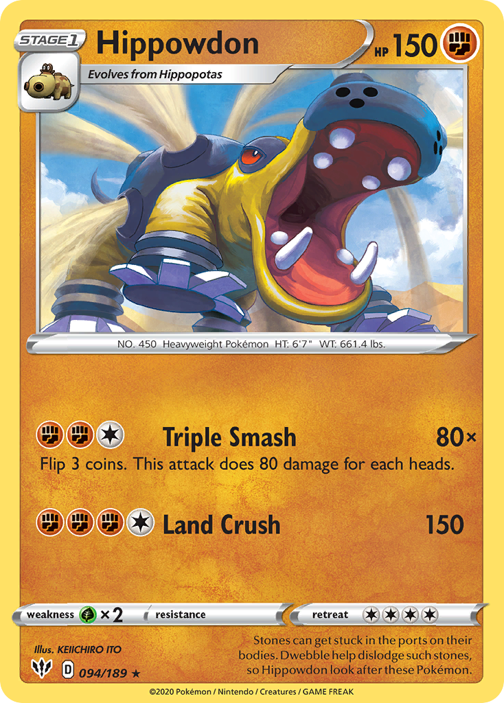 Hippowdon (094/189) [Sword & Shield: Darkness Ablaze] | Eastridge Sports Cards & Games