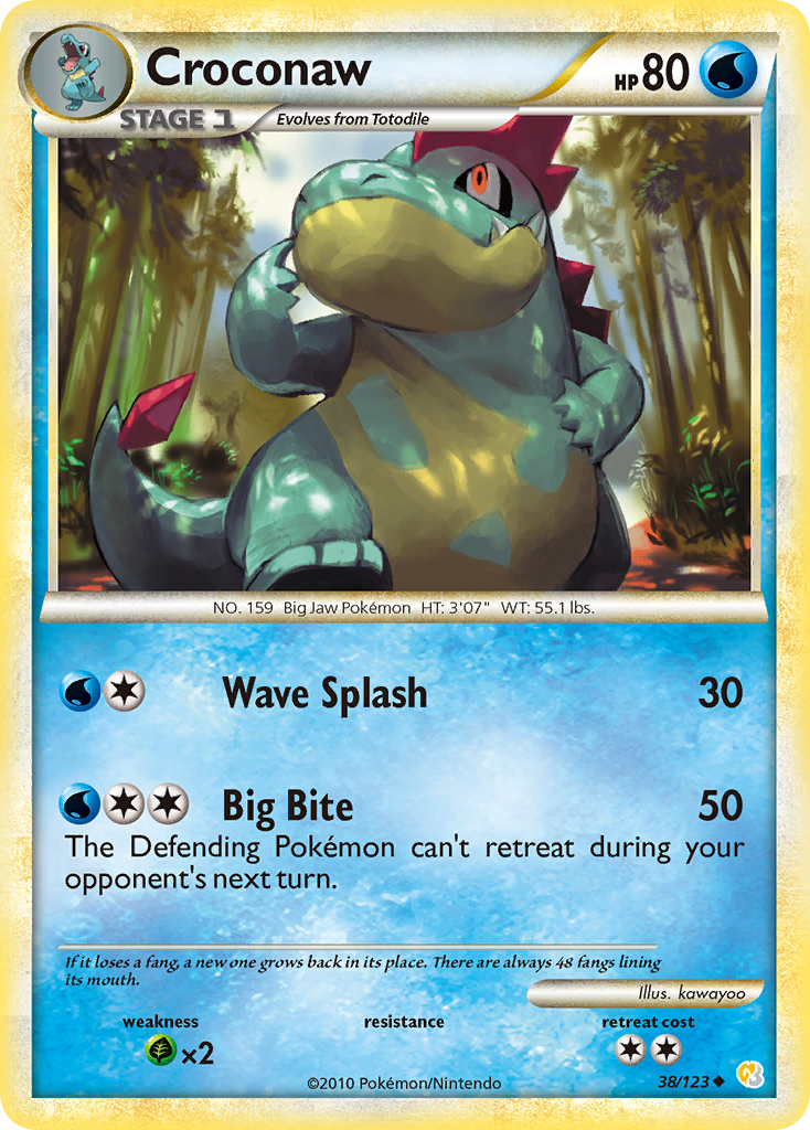 Croconaw (38/123) [HeartGold & SoulSilver: Base Set] | Eastridge Sports Cards & Games